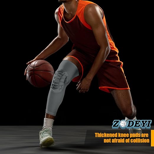 Knee Pads Wrestling Knee Sleeve Compression Leg Sleeves for Volleyball Basketball, Knee Compression Sleeve for Youth and Adult(Gray_XS_2 Pcs)