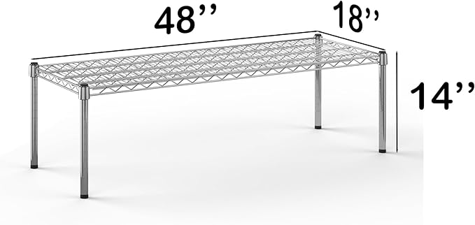 18''W x 48''L x 14''H Chrome Plated Wire Dunnage Rack | Off The Floor Storage