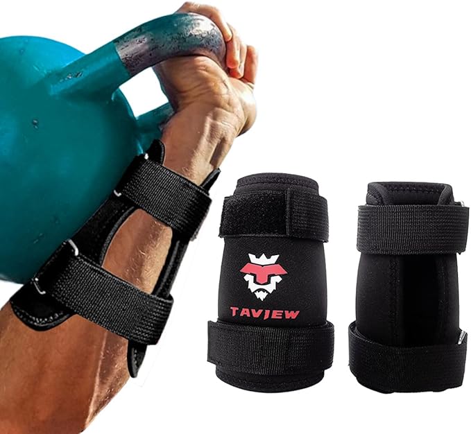 Kettlebell Wrist Guards, Adjustable Straps for Comfortable Fit, 7mm Protection - Covers Wrist and Forearm, Wear on Skin and Shirt, Lightweight and Durable (Pair)