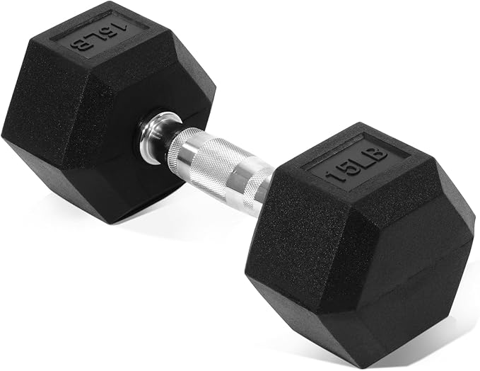 Fitvids Hex Dumbbells Rubber Coated Hand Weights for Exercises and Fitness, 10-50LB Option