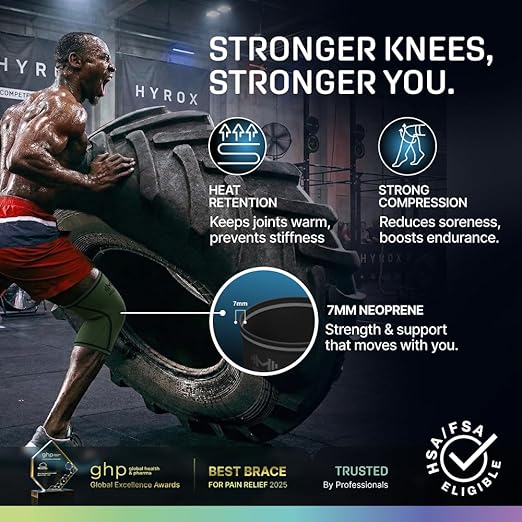 Modvel 7mm Neoprene Knee Sleeves for Men & Women Weightlifting & Powerlifting – Compression Knee Sleeve Support for Squats, Gym, Training – USPA, IPL Approved – Large Green (Pair)