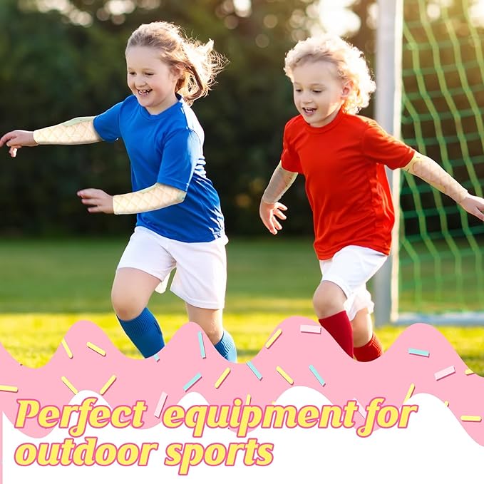 Newcotte 12 Pairs Arm Sleeves for Kids Compression Football Baseball Arm Sleeve Youth UV Protection Breathable Cooling Sleeve