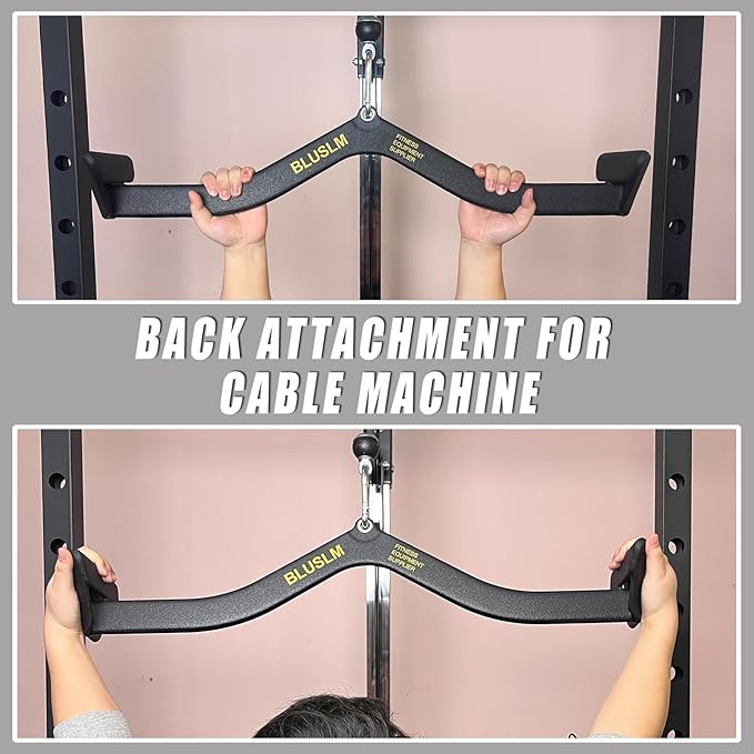 LAT Pull Down Bar for Cable Machine, LAT Pulldown Attachments T-bar V-bar Cable Attachment for Gym, Back Tricep Strength Training Handle