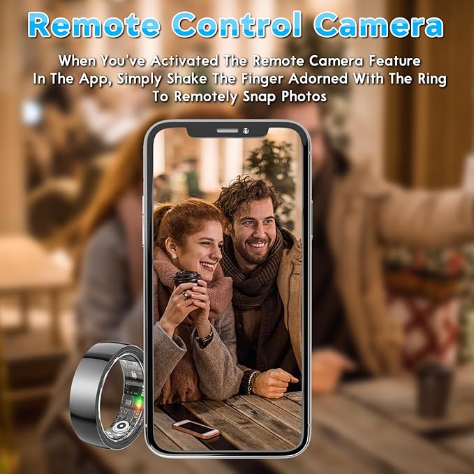Smart Health Ring for Women Men,Fitness Rings Tracker with Blood Pressure Monitor Heart Rate Blood Oxygen Sleep Monitor IP68 Waterproof Step Counter Calorie Tracker Health Rings for Android iOS Phones