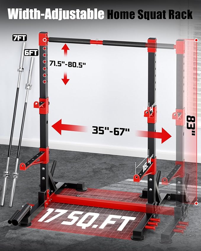 YOLEO Smith Machine & Squat Rack Combo, Multi-Functional Power Racks with Adjustable Width & Pull-Up Bar, Cable Crossover Power Cage, Independent Dual-Pulley System for Home Gym Garage Basement