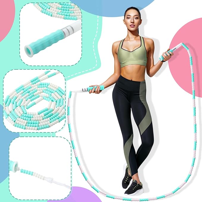Yunsailing 20 Pack Jump Ropes for Adults Kids, 9.2 ft Adjustable Length Free Segmented Skipping Rope Bulk for Field Day Game, Soft Beaded Jumping Ropes for Women Men Exercise Weight Loss