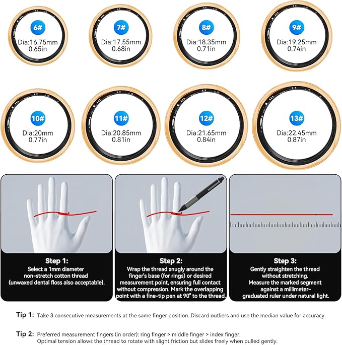 Smart Fitness and Activity Ring for Men and Women - Track Heart Rate Stress Sleep Steps and Blood Oxygen, 10ATM Waterproof Fitness Tracker for iPhone and Android, No Subscription Fee, Size 10