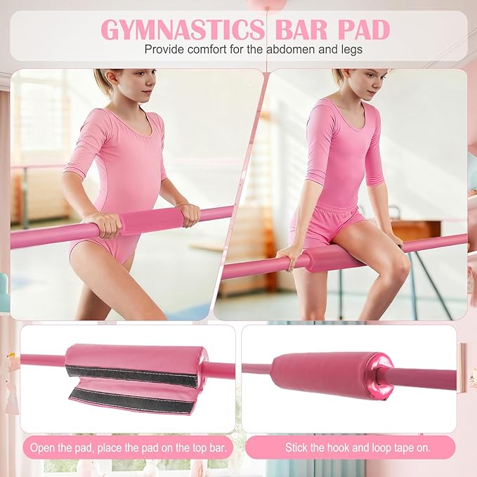 YEEGO DIRECT Gymnastics Bar for Kids with Rings, Folding Gymnastics Bars Horizontal Bar for Kids Ages 3-10, Expandable for Home Training Kids Gifts for Girls Boys
