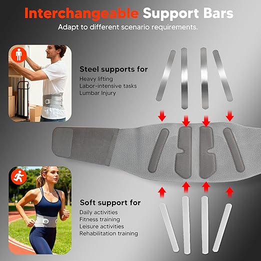 arboleaf Back Brace for Men & Women Lower Back - Heated Lumbar Support Belt with Heat Pad for Pain Relief, Office Work, Gym, Heavy Lifting Size XL (Waist 36"-39")