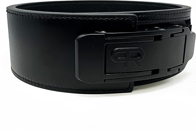 PR Lifestyle Personal Record Ratchet Belt 13mm – Powerlifting Belt Leather Weightlifting Belt for Men & Women, Adjustable Ratchet Buckle Gym Belt for Squat Deadlift Strength Training