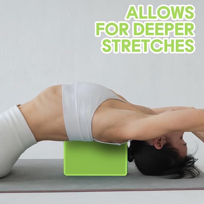 Yoga Block - Unsupported Latex Eva foam - Soft non slip surface with bevel for yoga, pilates, meditation - Yoga accessories for stability, balance and deep stretching