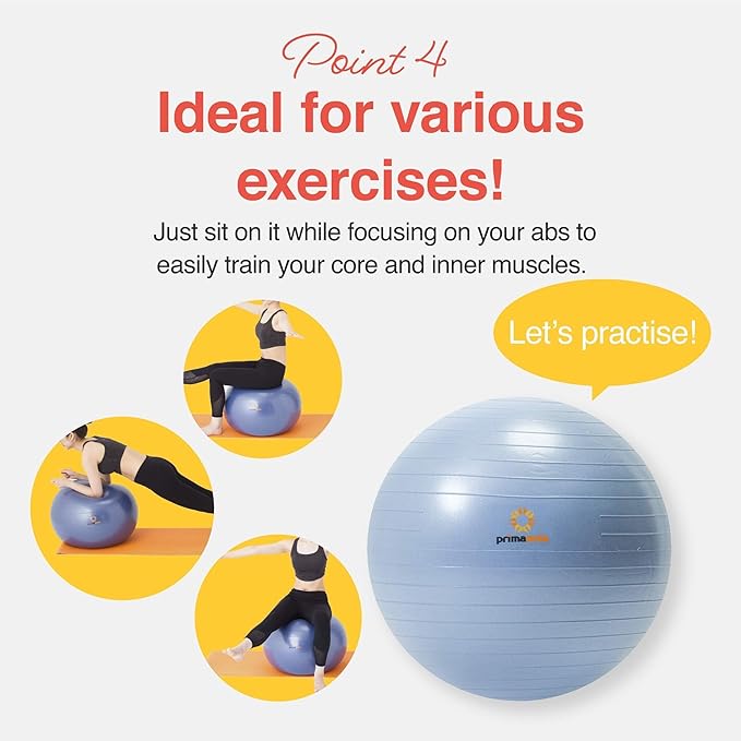 Primasole Exercise Ball-Yoga Ball for alance Stability Fitness Workout Yoga Pilates