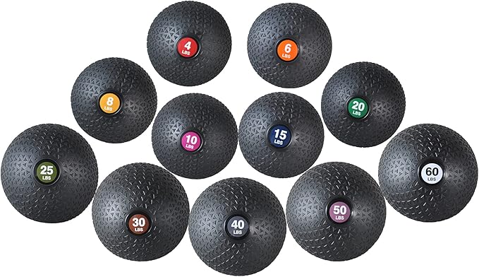 PRISP Weighted Medicine Slam Ball - Exercise Ball with Easy Grip Textured Surface
