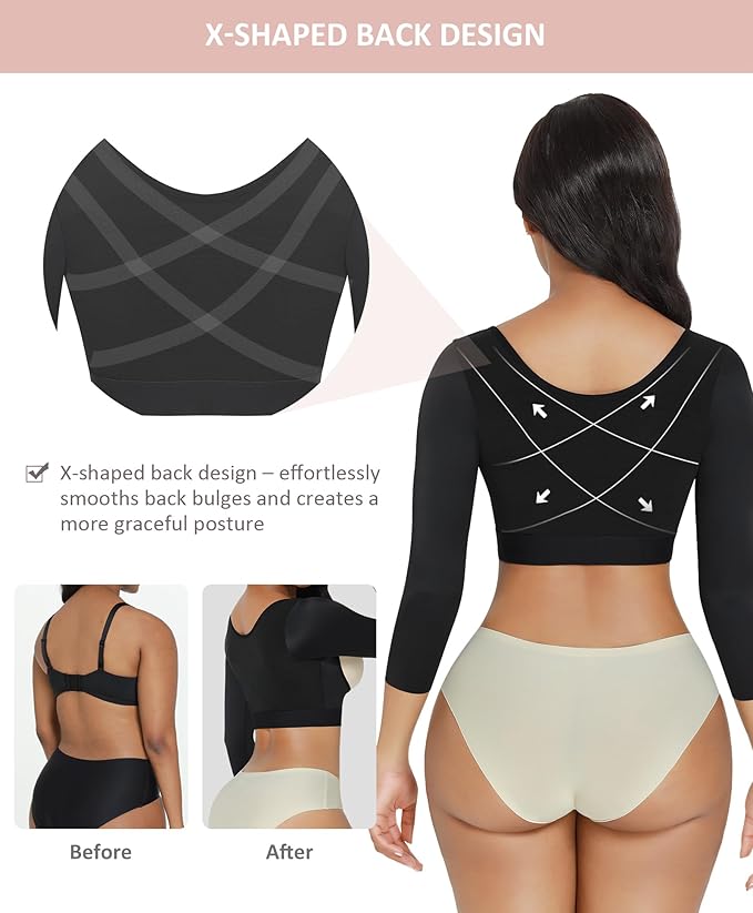 FeelinGirl Upper Arm Shaper for Women Faja Post Surgery Slimming Compression Sleeves Arm Lipo Compression Garments