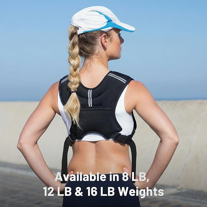 MIKOLO Weighted Vest, 8lb/12lb/16lb Weight Vest for Women & Men, Weight Vest with Reflective Stripe for Walking, Running, Strength Training & Workout(8lb)
