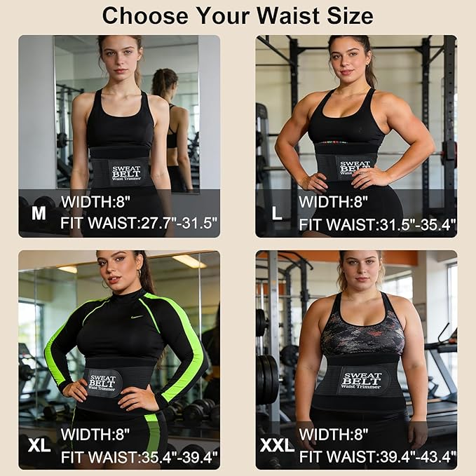 LKV Waist Trainer for Women, Waist Sweat Band, Slimming Waist Trimmer, Stomach Wrap, Body Shaper for Women