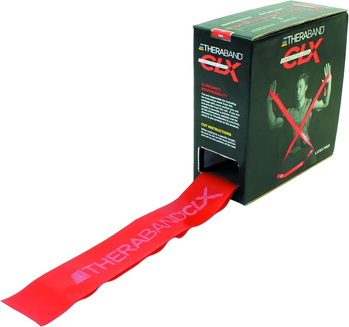 THERABAND CLX Resistance Band with Loops, Fitness Band for Home Exercise and Full Body Workouts, Portable Gym Equipment