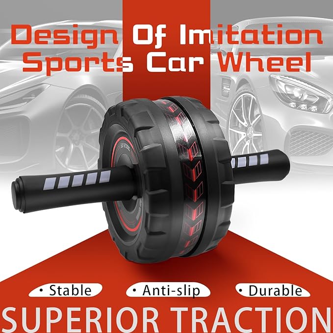 Ab Roller Wheel,Stable Wide Wheel For Beginner,Men,Women,Abs & Core Workout Equipment For Home Gym With Knee Pad,Abdominal Wheel For Full-Body Strength Training