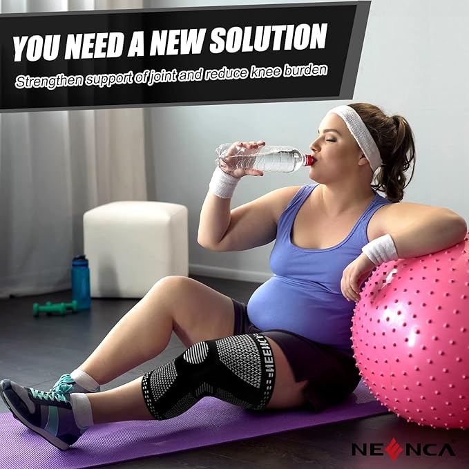 NEENCA Plus Size Knee Brace for Knee Pain, Knee Support with Side Stabilizers & Patella Gel Pad, Knee Compression Sleeve for Meniscus Tear, Arthritis Joint Pain Relief, ACL, PCL, All Sports. Plus Size