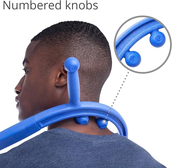 Body Back Buddy Elite - Improved Design- Versatile Handheld Massage Stick for Full Body Muscle Pain Relief - Professional Grade Trigger Point Massage Cane (Blue Elite 2.1)