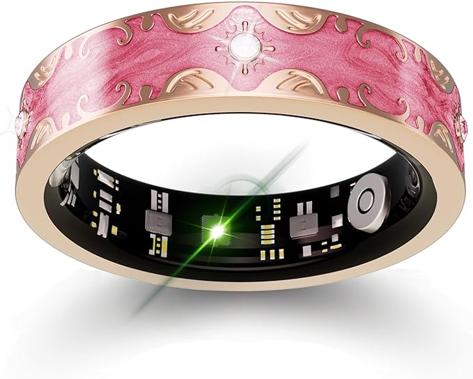 Smart Ring for Women Gift, Fitness & Vital Signs Monitoring, Sleep Tracker/Remote Photography/No Subscription(Pink,10#)