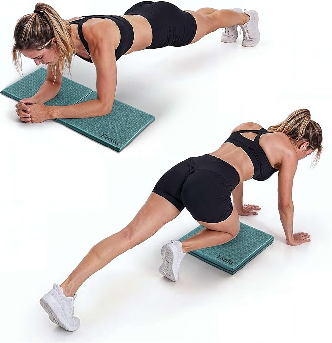 Yoga Knee Pad Cushion Exercise Knee Pad Folding, 1/2" Thick 24"x12" Eliminate Pain During Yoga or Exercise Workout– Extra Thick Padding& Support for Yoga Pilates, Fitness Exercise