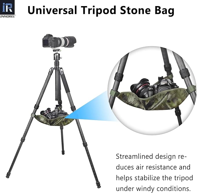 INNOREL TSB-40Z Weight Bag Tripod Stone Waterproof SandBag for Universal Lightweight Travel Tripod Professional Camera Equipment Storage,Astrophotography Paintings,Load 33lb/15kg(Brown Camouflage)