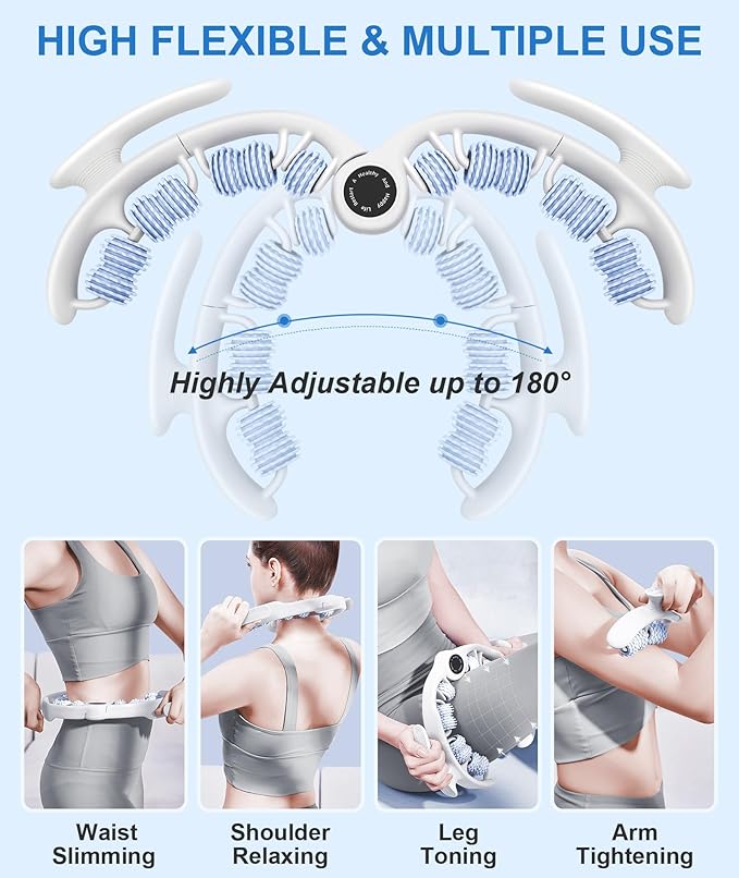KESHWELL Cellulite Massage Roller,Muscle Massage Roller, Cellulite Remove Massager,Manual Massage Stick with Detachable Rollers for Leg,Neck,Back, Arm,Thigh.Blue