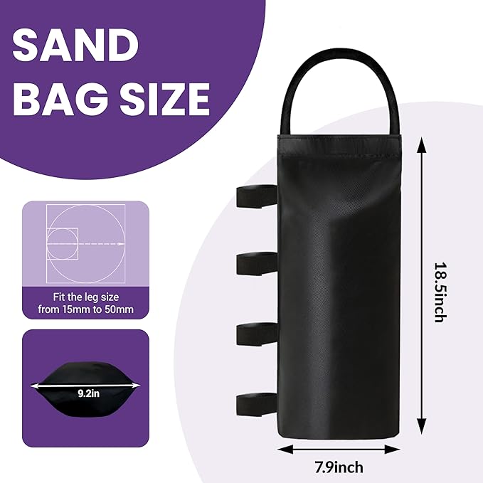 Tradesparker Canopy Weights Pop up Canopy Weight Bags,Weights for Outdoor Furniture Pop up Canopy Tent Gazebo Pergola Instant Canopies Trampoline,Sand Bags Without Sand, 4-Pack