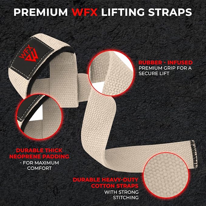 Weight Lifting Straps Wrist Support Padded Neoprene Gym Cross Training Hand Bar Weightlifting Straps Fitness Bodybuilding Power Exercise Grips Deadlift Men Women