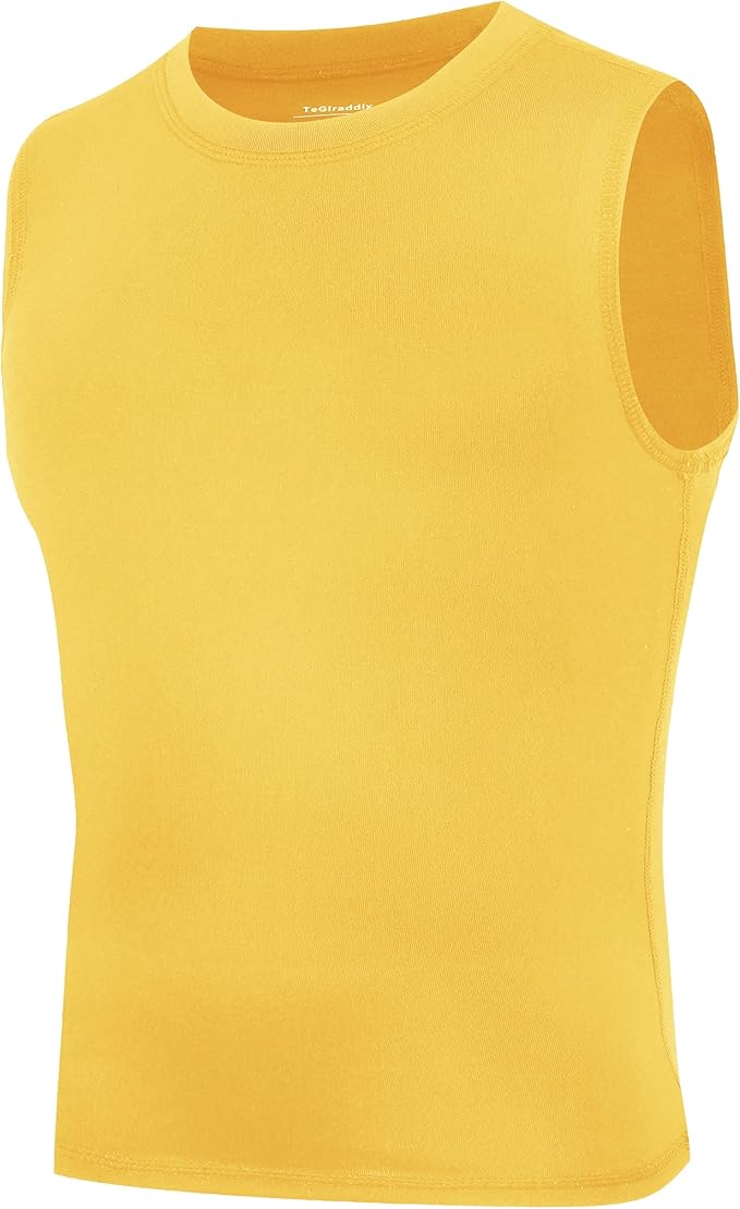 Youth Boy Girls Sleeveless Compression Shirt Kid Athletic Tank Top Quick Dry Basketball Football Undershirt