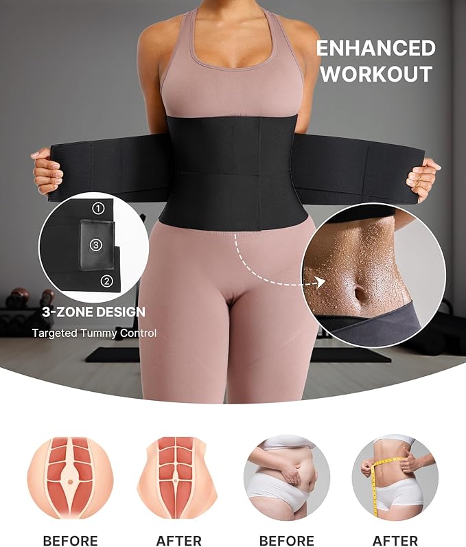 SHAPELLX Waist Trainer for Women Waist Cincher Corset Shapewear Body Shaper Tummy Control Stomach Belt Postpartum Band