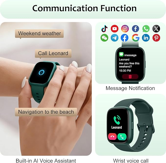 Smart Watch (Answer/Make Call) for iPhone&Android, 1.83" Smartwatches with Sleep Monitor Heart Rate Activity Tracking, IP68 Waterproof, Fitness Tracker 100+Sport, Reloj Inteligente 30 Day+Battery Life
