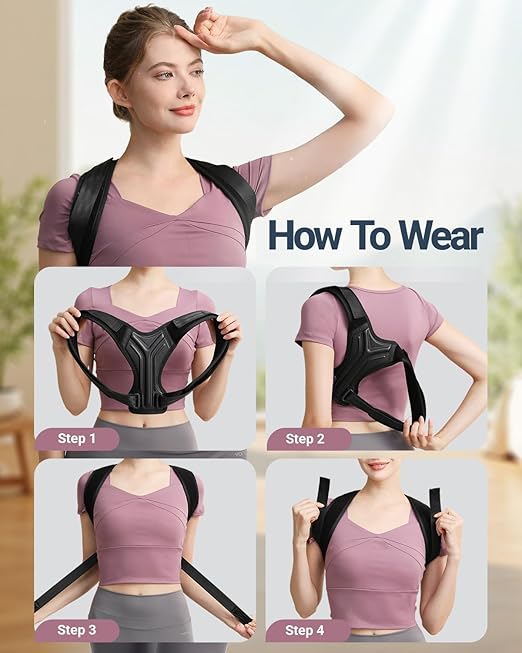 Upper Back Brace Posture Corrector For Women,Lightweight Back Straightener Posture Corrector,Adjustable Upper Back Support,Clavicle Brace For Round Shoulder & Hunchback(Small)