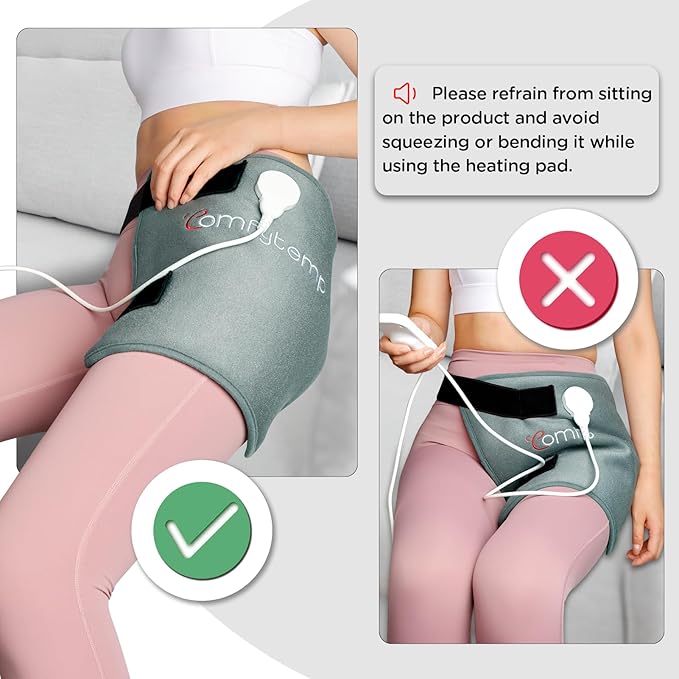 Comfytemp Hip Heating Pad Hip Brace, FSA Eligible Items Only List Birthday Gifts for Mom Women Dad Men, HSA Approve Lower Back Thigh Buttock, Heated Wrap, Electric HSA Heat Pad Hot Relax (S/M)