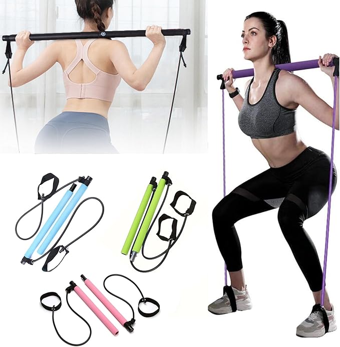 Pilates Resistance Band -Pilates BAR, Yoga Band, Pilates Band, Pull Up Band, Yoga Kit, Booty Bands, Body Trimmer, Waist & Ab Shaper Sit Up Pull Rope