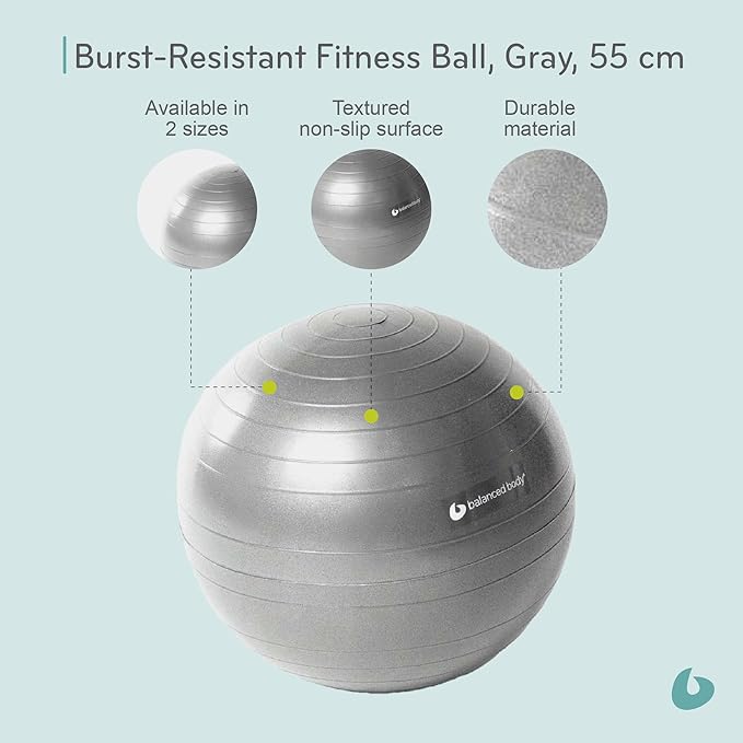 Balanced Body Burst-Proof Fitness Ball, Home or Gym Exercise Equipment for Stability, Coordination, and Conditioning