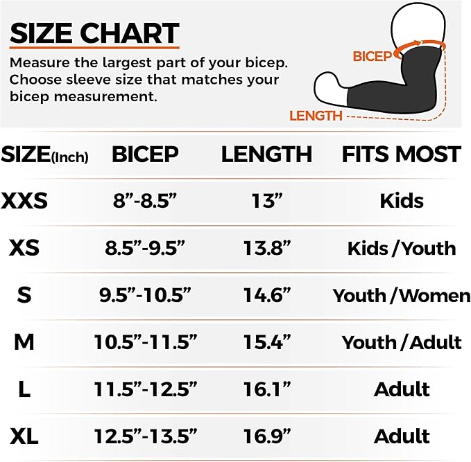COOLOMG Basketball Compression Arm Sleeves for Baseball Football Volleyball Sports Youth Kids Adult