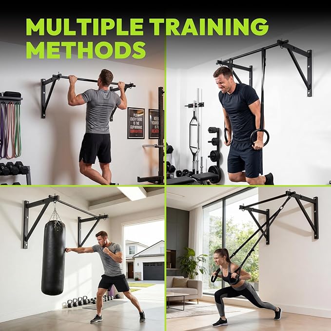 Pull Up Bar for Doorway and Wall Mount - Chin Up Bars for Home Gym, 36‘’/52‘’ in Upper Body Workout Equipment with 500 lbs Capacity, Portable Thickened Steel Construction, Joist Mounted