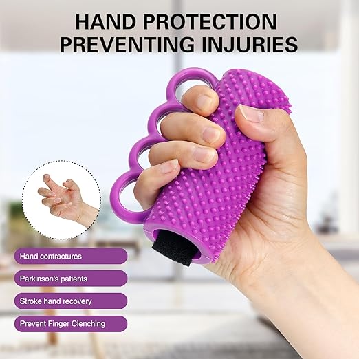 2 PACK Hand Therapy Grip Ball for Hand Contracture & Stroke Arthritis Recovery - Exercise Strengthener for Weak Hands, Carpal Tunnel, Rehabilitation, Post-Surgery, Soft Squeeze Stress Relief Ball for Seniors