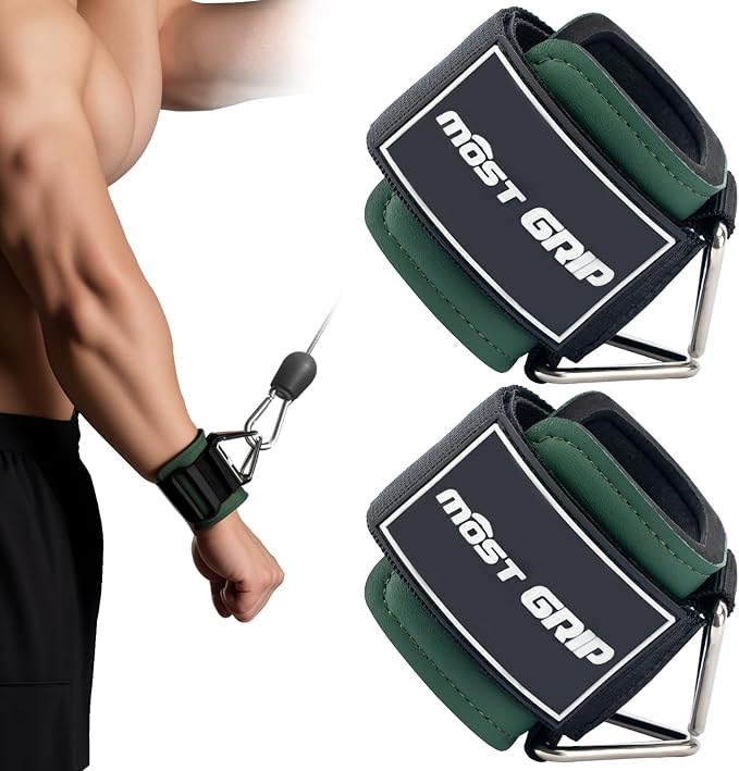 Wrist Cuffs with D-Ring, Wrist Wraps for Weightlifting with Neoprene Padding, Wrist Straps for Cable Machines