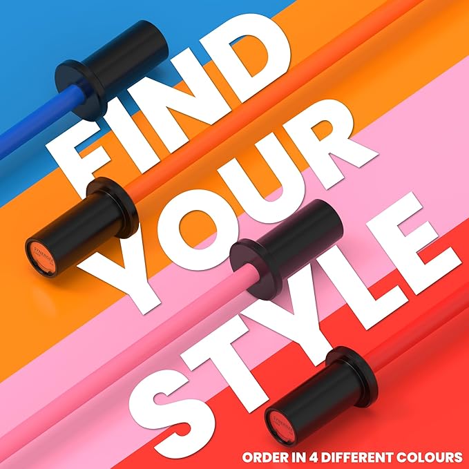 Synergee Kids 5lb Barbell Child’s Weightlifting Bar with 2" Sleeves. Beginner Training Bar for Boys & Girls. Youth Fitness & Strength Training – Available in Orange, Blue, or Pink.