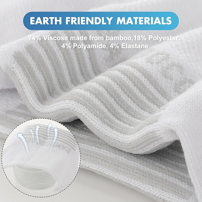 BAMBOO COOL Men's Ankle Socks Moisture Wicking Breathable Odor Control Athletic Cushioned Running Socks Arch Support 8 Pack