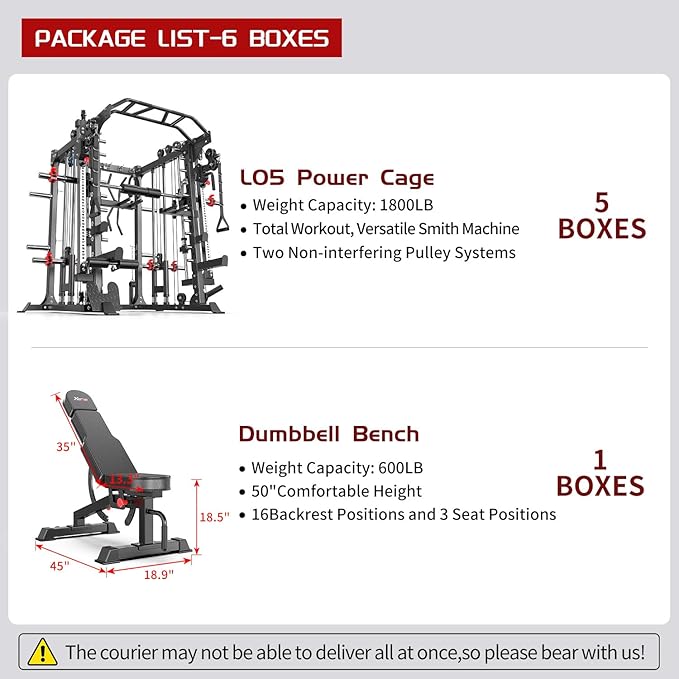 Multi-Purpose Squat Rack,Smith Machine Weight Rack Set with Cable Crossover System, Home Gym Power Racks, Power Racks and Packages
