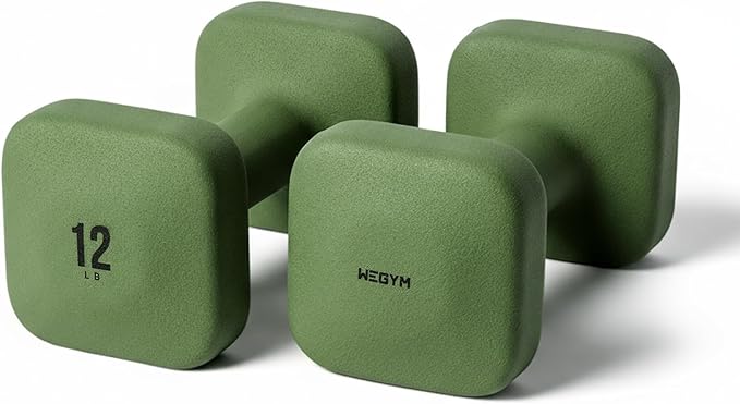 WeGym SafeGrip Square Dumbbells with Anti Slip Handles, Aesthetic Free Weights for Home Workouts, Stable Design Prevents Rolling during Floor Exercises