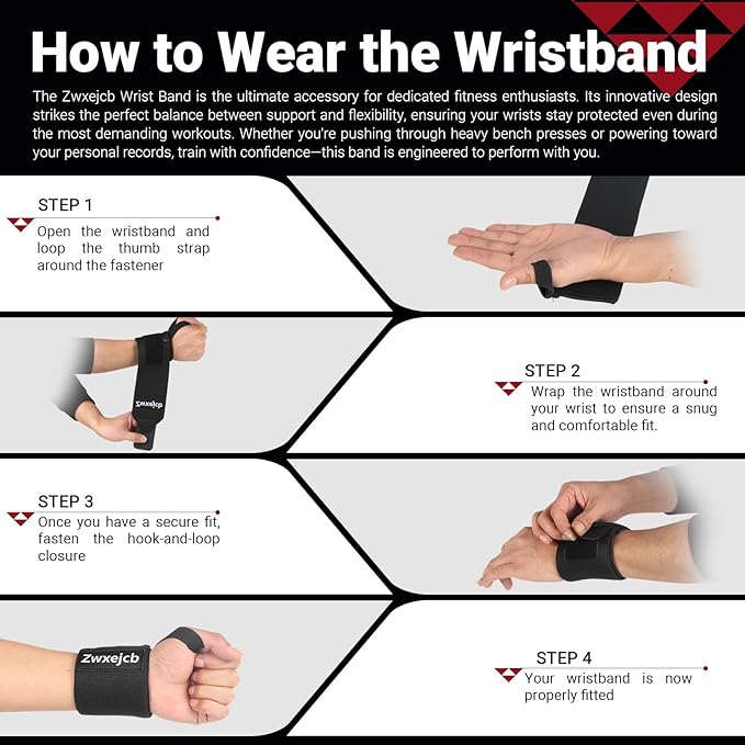 Weightlifting Wrist Wraps - Heavy-Duty Support for Gym, Bench Press, and Pushups, Premium Polyester & Nylon Wrist Straps for Maximum Stability and Comfort During Strength Training - 1 Pair, Unisex for Men & Women