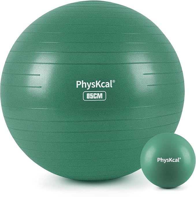 PhysKcal Yoga Ball for Exercise, Pilates Set, 4 Sizes Fitness Ball for Workout, Birthing, Pregnancy, Physical Therapy- Pump Included