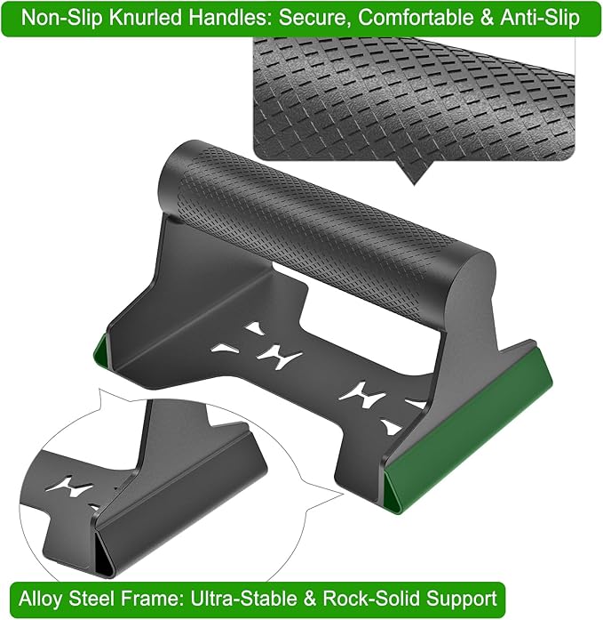 SELEWARE Push Up Bars, Heavy Duty Steel Push Up Stands with Non-Slip Knurled Handles & Lion Base, 600LB Capacity Parallettes Bars for Floor Workouts, Calisthenics, Strength Training, Handstand