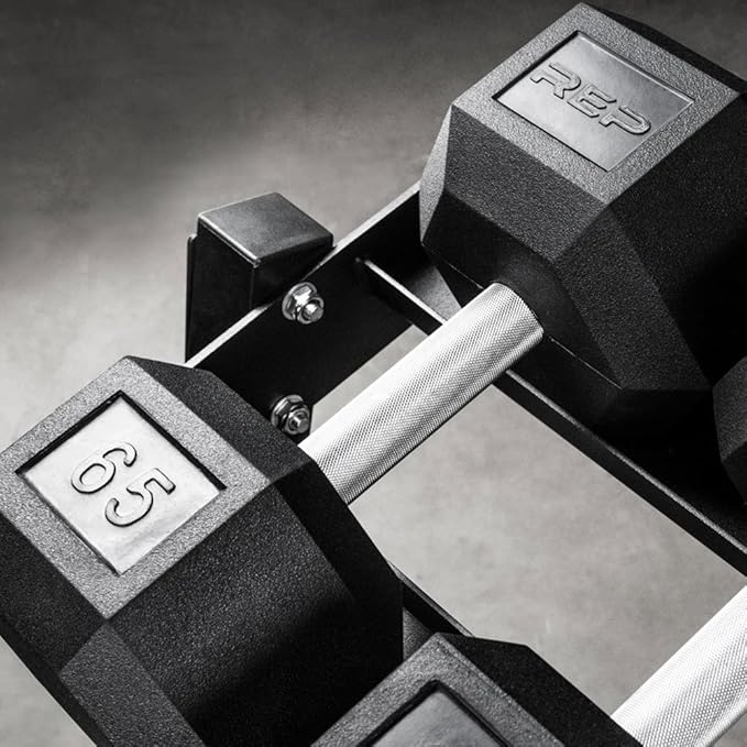 Rep Dumbbell Rack - 3-Tier Dumbbell Rack Perfect for 5-50 Dumbbell Set (Matte Black)