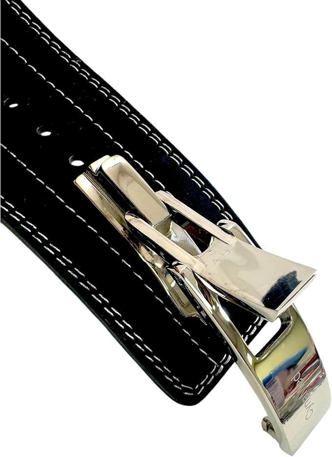 Black Weight Lifting Belt with Ajustable Buckle, 4" Wide & 10mm Thickness | for Powerlifting and Gym (1 Count)